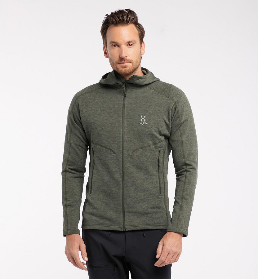 Haglöfs Heron Fleece Green For Mens WXQMF1724 Australia